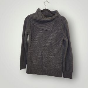 Coldwater Creek Carlita Cabled Sweater gray knit size S 8